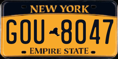 NY license plate GOU8047