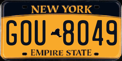 NY license plate GOU8049