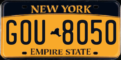NY license plate GOU8050