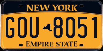 NY license plate GOU8051