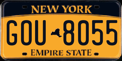 NY license plate GOU8055