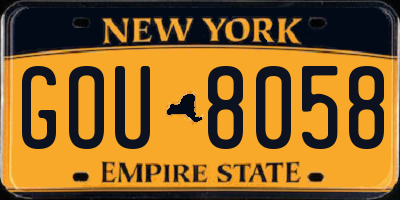 NY license plate GOU8058