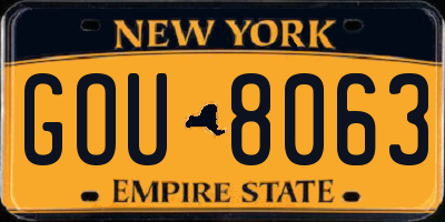 NY license plate GOU8063