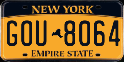 NY license plate GOU8064