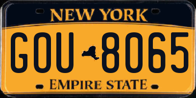 NY license plate GOU8065