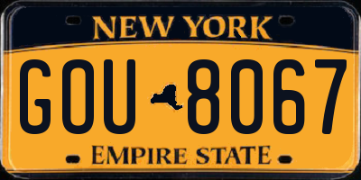 NY license plate GOU8067