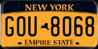NY license plate GOU8068