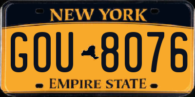 NY license plate GOU8076