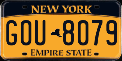 NY license plate GOU8079