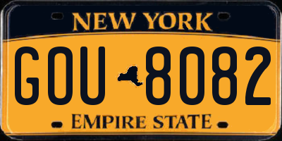 NY license plate GOU8082