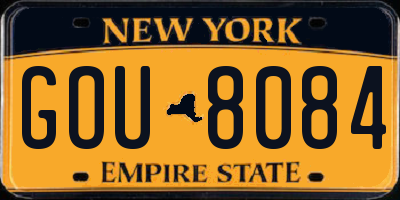 NY license plate GOU8084