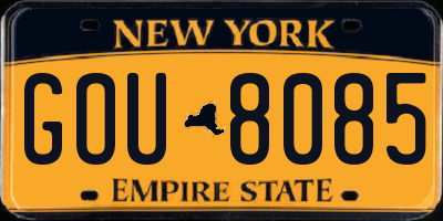 NY license plate GOU8085