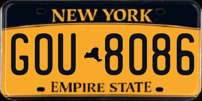 NY license plate GOU8086