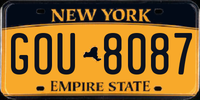 NY license plate GOU8087
