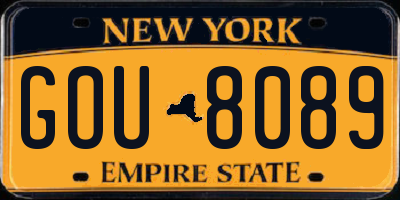 NY license plate GOU8089