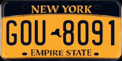 NY license plate GOU8091