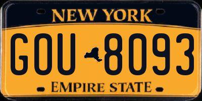 NY license plate GOU8093