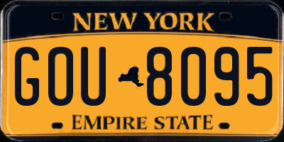 NY license plate GOU8095