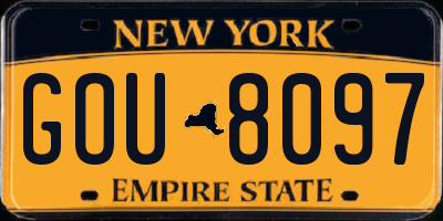 NY license plate GOU8097