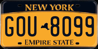 NY license plate GOU8099