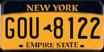 NY license plate GOU8122