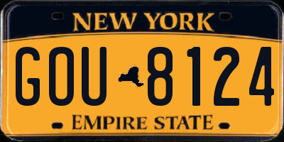 NY license plate GOU8124