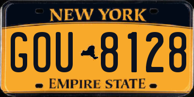 NY license plate GOU8128