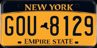 NY license plate GOU8129