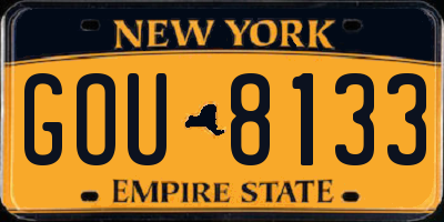 NY license plate GOU8133
