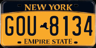 NY license plate GOU8134