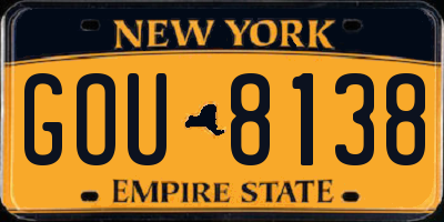 NY license plate GOU8138