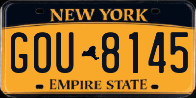 NY license plate GOU8145