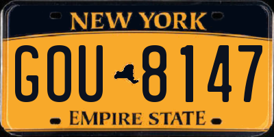 NY license plate GOU8147