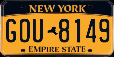 NY license plate GOU8149