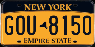 NY license plate GOU8150