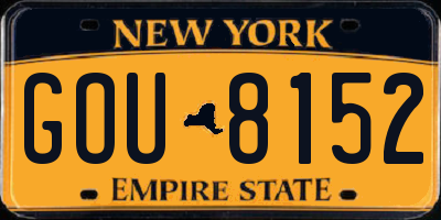 NY license plate GOU8152