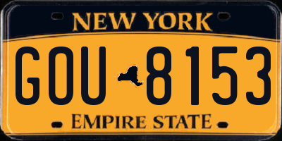 NY license plate GOU8153