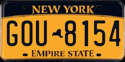 NY license plate GOU8154
