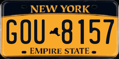 NY license plate GOU8157