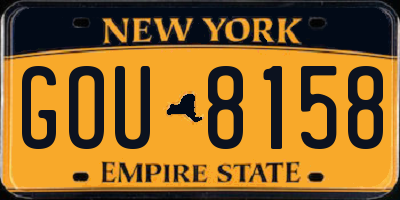 NY license plate GOU8158