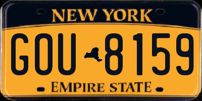 NY license plate GOU8159