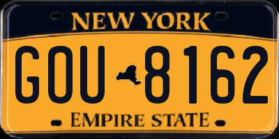 NY license plate GOU8162