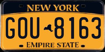 NY license plate GOU8163