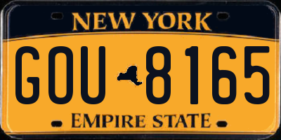 NY license plate GOU8165