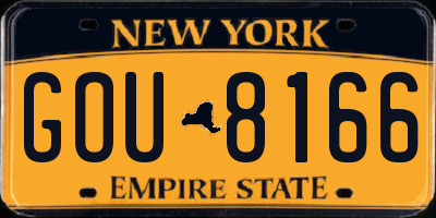 NY license plate GOU8166