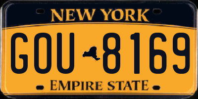 NY license plate GOU8169