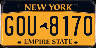 NY license plate GOU8170