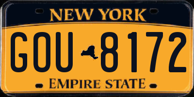 NY license plate GOU8172