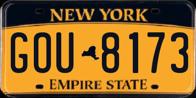 NY license plate GOU8173