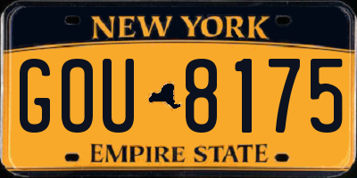 NY license plate GOU8175